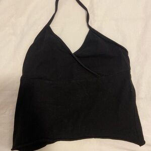 Brandy Melville Black Halter Tie Top